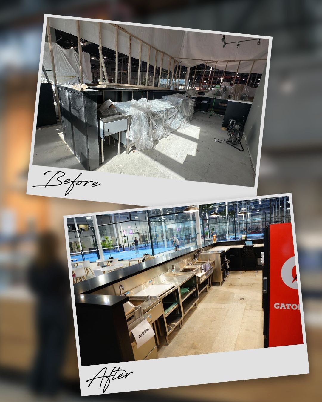 CourtX Café — before / after view 2