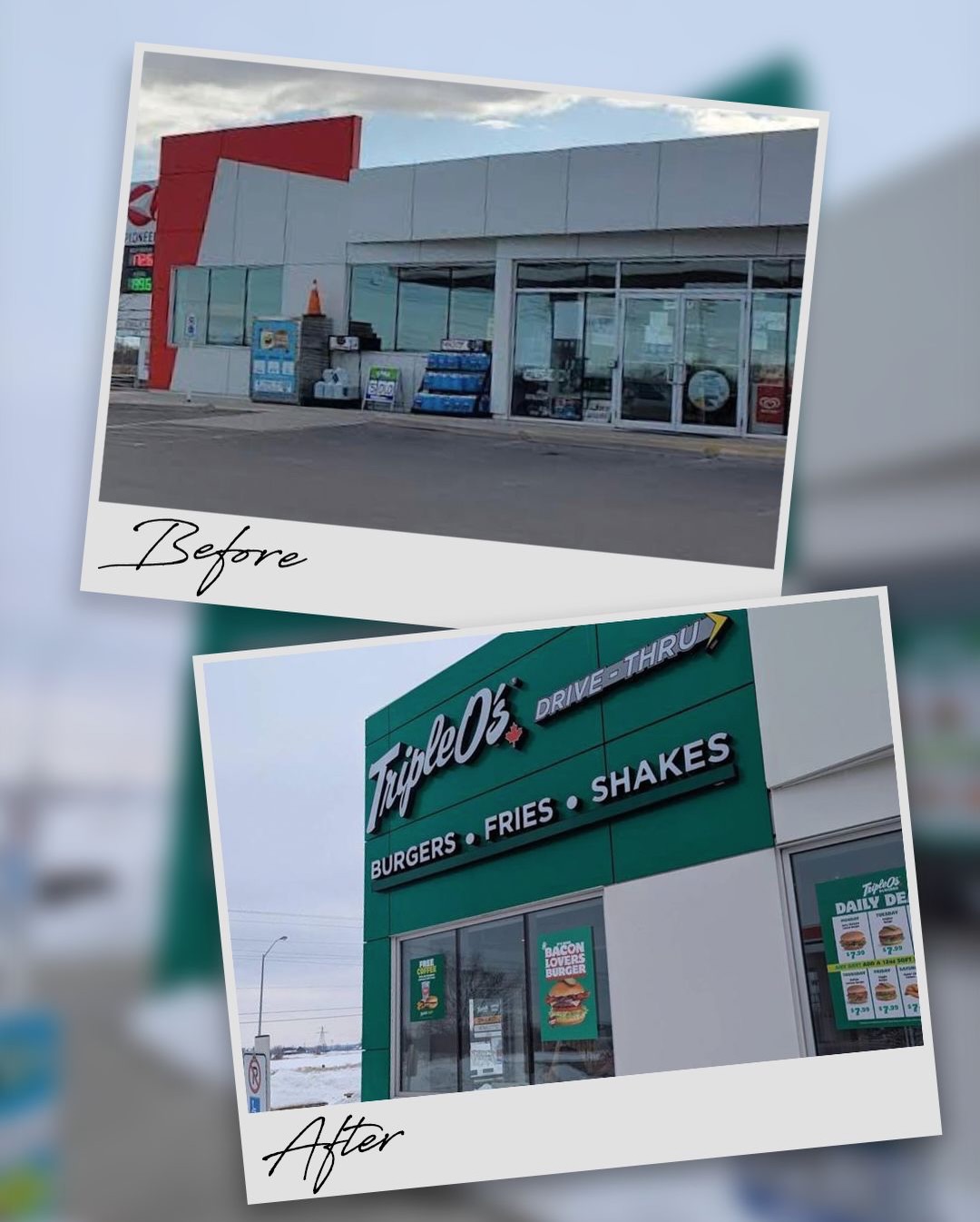 Triple O's — before / after view 1